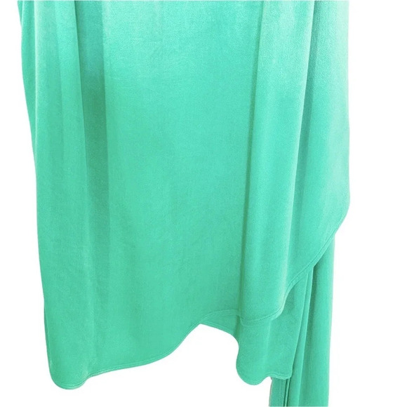 Saylor Mykonos Cowl Neck Satin Dress Blue Green Size XL - Picture 5 of 8